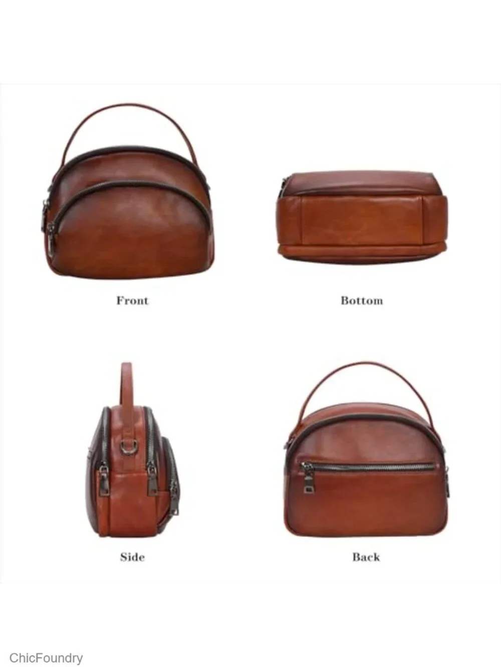 Genuine Leather Crossbody Bag Small Shoulder Purse Multi-Pocket Satchel